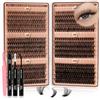 Higu clace Kit ciglia finte 30D+40D+50D+60D+80D+100D D Curl(30D-100D) | Kit ciglia capelli a capelli, extension fai da te, 600 pezzi, cluster Lash 10-18 mm, con lash bond, adatto per principianti