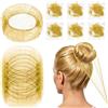 TonJin 50 retine per capelli invisibili (biondo) elastiche per chignon per danza, ginnastica, equitazione, chef, infermiere