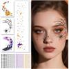 Leesgel Tatuaggi Viso Halloween, 20 Fogli con Lentiggini Finte Glitterate e Strass Adesivi per Decorazioni Halloween, Accessori per Costume, Festa, Gadget e Trucco