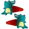 FRCOLOR Fermagli Creativi ed Eleganti in Peluche per Ragazze Mollette per Chioma 2 Pezzi Forma Dinosauro Verde come Copricapo Cartoon Unico