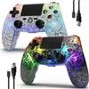 CHENGDAO Controller per PS4 2 PACCHI Wireless Joystick Controller LED per Playstation 4/Pro/Slim con retroilluminazione RGB regolabile, Batteria da 1000 mAh, sensore di movimento Dual Shock a 6 ass