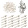 HAXIHA 200 Pezzi Clip di Montaggio per Strisce Luminose Clip di Fissaggio per Strisce LED,con 200 viti incluse per Strisce Led da larghezza 10 mm Accessori (Bianco)