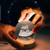 Bykiyevm Sfera di cristallo 3D personalizzata a ultrasuoni, base LED, cornici foto cristallo, regalo genitori in attesa, baby shower, primo ricordo (8 cm)