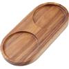 RUNFENG Vassoio per Macina Sale e Pepe,Legno D'acacia Sottobicchiere per Macina Spezie Utilizzabile Come Portacandele Portabottiglie per Spezie,Diametro Interno 6,3 cm,15 x 7,5 x 1,5 cm