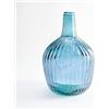 THE GLASS COMPANY Damajuana Caraffa di vetro fatta a mano da 4 litri con design a strisce - Bottiglia o caraffa di vetro in stile mediterraneo per la decorazione di casa come vaso o contenitore (Turchese)