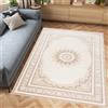 TAPISO Hera Tappeto Morbido Pelo Lucido Effetto 3D Design Vintage Moderno Motivo Tradizionale Cornice Crema Beige Panna Soggiorno Sala Camera Cameretta Sicuro Oeko-Tex 120 x 170 cm