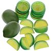 Woration Set di 20 pezzi di limoni artificiali verdi e fette di limone e fette di frutta finta, set di fette di frutta finta, modello di cibo, lime, feste a tema, centrotavola, ornamento per matrimoni