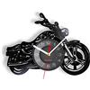 Smotly Orologio da parete in vinile, a forma di moto con luce notturna a LED, orologio da parete regalo per gli appassionati di auto decorazione domestica (nero)