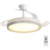 Xcdhemde Ventilatore da Soffitto con Luce LED e Pale Retrattili, Silenzioso, 6 Velocità, 3 Tonalità Dimmerabile, Timer, Ventilatore da Soffitto con Telecomando e Motore DC, Bianca