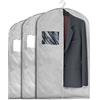 COVER IT Custodia Porta Abiti Antipolvere Grigio 100 x 60 x 7 cm, 3 Pezzi | Copriabiti antipolvere con tasca posteriore, ideale per proteggere e organizzare i vestiti nell'armadio