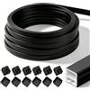 Zinueen Profilo LED nero, diffusore a binario LED per illuminazione di pannelli acustici, 12 x 12 mm, in silicone flessibile IP65, striscia LED per pannelli acustici, facile montaggio (nero, 6 m)