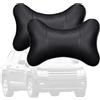 Miayical 2 Pezzi Cuscino per il Collo 'auto per il Sedile di Guida,Poggiatesta per Auto In Pelle Memory Foam,Poggiatesta Auto Cuscino,Comodi e Morbidi,Proteggi la Tua Colonna Cervicale,Nero