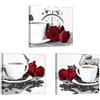 PIY PAINTING Stampe e Quadri su Tela Fiore Rosa e Tazza di caffè di Decorazione Pronto da Appendere Murale Wall Art Bel Regalo per Home Decor Regalo di Anniversario Compleanno 3X 30x30cm