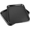ZEONHAK 8 vassoi in plastica per alimenti, 40 x 30 cm, colore nero, rettangolari, per bevande, ristoranti, caffetteria