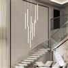 Qcyuui Moderno Lampadario a Spirale LED da 2,5 metri con 9 Luci e Telecomando, Illuminazione Dimmabile ed Elegante per Scale Ville, Soggiorno, Ingresso e Corridoi