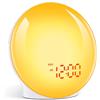 Cadrim Lampade di Sveglia, FM Radio Sveglia Orologio Dual Allarme,7 Colori,8 Tipo Suonerie,Funzione Snooze,Simulazione Alba/Tramonto,Luce Regolabile con Caricatore