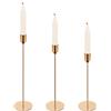 Ticeed 3 Pezzi Porta Candele Candelabro Moderno, Candelabro Metallo Oro Centro Tavola Natalizia Candele Porta Candele Design 22/27/32cm, Decorazione Festa Matrimonio
