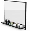 HAJDUK FURNITURE Specchio Bagno Con Mensola Nero 60x50 cm Specchio Bagno Parete Con Ripiano Portaoggetti Specchio Da Parete Arredo Bagno