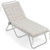 Relaxdays Cuscino Imbottito e Trapuntato per panchine e Pallet, 190x70 cm, Beige