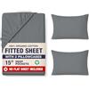 LANE LINEN Lenzuolo con angoli per letto queen size, 100% cotone biologico, morbido e confortevole, completamente elasticizzato, in cotone mercerizzato con tasca profonda 38,1 cm, per tutte le