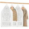 FDDU 4 Pezzi Hanging Vacuum Bags, Vacuum Storage Bags Salvaspazio, Sacchetti Sottovuoto Vestiti da Appendere, con Ganci, per Abiti, Completi, Cappotti, Giacche(110 * 70 cm)