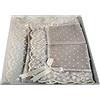 Corredocasa Set Centri Lory Completo centrini e Runner Set 3 Pezzi Beige Elegante Completo Centro Casa in Misto Lino con Applicazione in Pizzo macramè Centro Grande 70x40 cm, Due Piccoli 30x40
