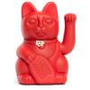 Diminuto Cielo Maneki Neko Gatto Portafortuna Giapponese con Zampa Mobile Figurina Dipinta a Mano Decorazione Casa Ufficio Ingresso Idea Regalo Fortuna Prosperità Felicità Feng Shui (ROSSO FRAGOLA, L (12x9x18cm))