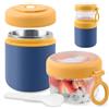 Veftsvy Porta Yogurt Termico 530ml+330ml, Acciaio Inossidabile Tazza Yogurt to Go, Riutilizzabile Porta Vogurt e Cereali con Cucchiaio, per Ufficio, Scuola, Campeggio (Blu)
