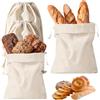 Zippicks 4 Sacchetti per Pane in Lino non Sbiancato, Sacchetto per Pane 30 x 40 cm, Sacchettis per il Panes, Sacchetti in Lino con Cordoncino Riutilizzabili, Lavabile, per Pane, Frutta e Verdura