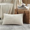 FDTERN Federe Cuscini Beige Chiaro 30x40 per Divano in Velluto a Coste Moderno Morbido Motivo a Croce Decorativa Copricuscini con Cerniera Invisibile per Divano Camera da Letto