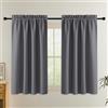 PONY DANCE Tende per Interni Corte con Tasca Tenda Oscurante da Interno e Cameretta Bambini Curtains Termiche per Camera da Letto 2 Pezzi L 140 x A 145 cm, Grigio