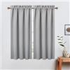 LinTimes Tende corte oscuranti per bagno, 2 pannelli con tasca per asta, blocco della luce, oscuramento della stanza, lunghezza 66 x 114 cm, colore grigio chiaro