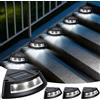 Qoosea Luci Solari da Giardino Esterno Bianca Freddo, Qoosea 4 Pezzi IP65 Impermeabili Luce Solare Faretto Segnapasso, LED Esterne Lampade Solari per Scale Sentieri Vialetto Marciapiede Passaggi Natale Decor