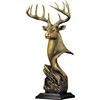 Generic Statua in resina a forma di testa di cervo con corna e buck busto, decorazione per casa, soggiorno, camera da letto, libreria,