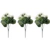 Hosrivae Gerani artificiali per esterni, 35,5 cm, 3 mazzi di fiori finti in seta con fogliame realistico, resistenti ai raggi UV, decorazione per casa, giardino, portico (bianco)