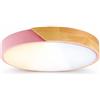 Alpinaluz Plafoniera LED da soffitto Ø 40 cm - Metallo rosa e legno naturale - 30 W con luce dimmerabile CCT (3000 K/4000 K/6000 K) - Stile nordico moderno per soggiorno, sala da pranzo o camera da