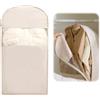 LOMUG Sacchetto sottovuoto da appendere con chiusura lampo autocomprimente - Salva spazio per coperte, vestiti, abiti, abiti e giacche. Per più spazio in camera (beige, M)