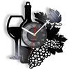 Smotly Orologio da parete vintage con motivo vino d'uva, regalo per bar, ristorante, decorazione della casa e della parete (senza luce)