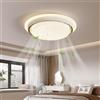 Yuelux Ventilatore a Soffitto Senza Pale con Luce LED e Telecomando | Plafoniera Ventilatore Dimmerabile a 3000K-6000K | 6 Velocità, Motore Ultra Silenzioso | per Camera da Letto (Bianco)