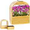 Gadgy Lampada da parete solare con vaso per fiori - lampada da parete sospesa con luce solare calda bianca - lampada da fiori illuminata per balcone e terrazzo - illuminazione da giardino resistente