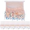 GORGECRAFT 1.8M Mesh Paillettes Pizzo Nastro Ricamato Tessuto 29cm Largo Poliestere Nappa Frangia Bling Perline Paillettes Metalliche Tessuto Rifiniture per Cucire Abbigliamento Abito da Sposa Palco