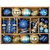 SHareconn Palle di Natale 80 Pezzi 4-12.5cm Palline di Plastica Dorate Infrangibili per Decorazioni Albero di Natale Decorazioni per Feste con Corda per Appendere, colore blu dorato