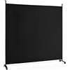 LIFEZEAL Divisorio a 1 Pannello, Separè per Interno, Esterno, Paravento Mobile, Parete Divisoria, Telaio in Metallo, con 4 Ruote, Protezione di Privacy, Separatore di Spazio, Byobu, 184x184cm (nero)
