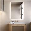 NOLUXA LEDIMEX - Specchio da bagno con luce 70 x 80 cm retroilluminato | Specchio intelligente rettangolare con luce LED fredda 6500 K | Specchio da bagno senza cornice per mobile | Serie Danimarca