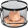 Generico Scatola Grande per Cappelli,Capacità Grande Cappelliere Trasparenti per Uomo - Contenitore Pieghevole con Coperchio e Maniglia per Armadio Camera Dormitorio Sottoletto Garage |