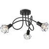 Mchoter Lampadario da soffitto industriale a 3 vie, montaggio semi-fluido, base E14, in metallo nero, 3 luci, per camera da letto, soggiorno, sala da pranzo, corridoio (lampadine non incluse)