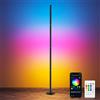 Aourow Lampada da Terra RGB per Soggiorno 160 cm,Luce Angolo Dimmerabile con app Intelligente e Telecomando,16 Milioni di Colori, Sincronizzazione Musicale,Funzione Temporizzazione per Camera da Letto