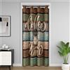 Homemissing tenda oscurante bar 30%-50% 86 x 203 cm per ragazzi e ragazze carino stampa tenda porta privacy venature del legno divisorio copertura vintage marrone verde finestra