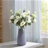 LIJUCAI 5 pezzi di fiori artificiali di lisianthus bianchi a stelo lungo, rami di fiori di seta, composizione floreale finta 70 cm per decorazione domestica, tavolo, vaso, centrotavola per matrimoni, C1