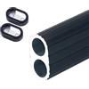 PXAMORTEL Binario per guardaroba, asta per guardaroba Barra for armadio Aste ovali for armadio for appendere gli abiti, asta portaoggetti in alluminio for appendiabiti, tubi for armadio resistenti(Black,90cm/3f